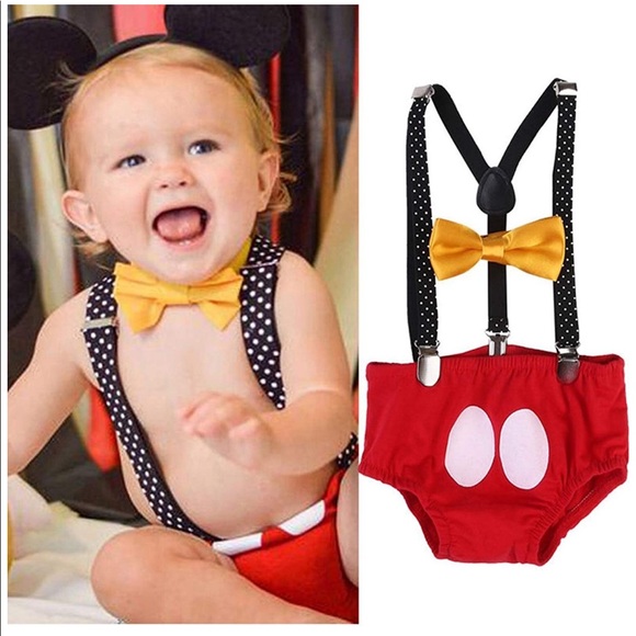 Baby Boy's 1st Birthday Bloomers Bowtie Outfits - Picture 2 of 6